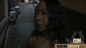 Big tit ebony does a blow bang 23