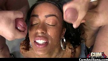 Nasty black girl grouped and facialed 2