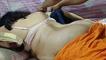 Hotel service boy giving sexiest body massage to desi housewife