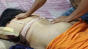 Hotel service boy giving sexiest body massage to desi housewife