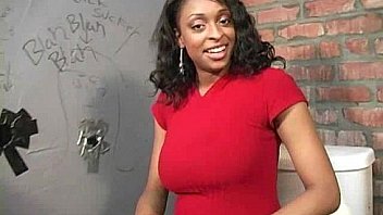 Hottie sucks and fucks black cock for cusmhot at gloryhole 24