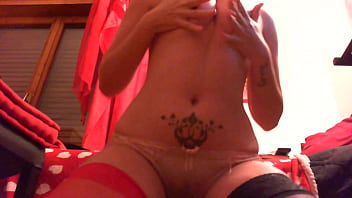 Sensual stockings and panties full of cream 4k