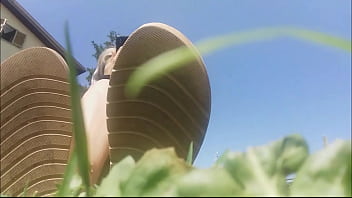 My beautiful bare feet caressing the grass