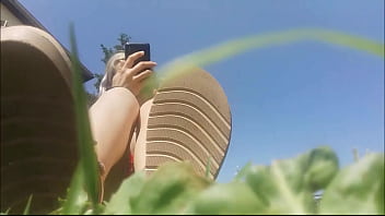 My beautiful bare feet caressing the grass