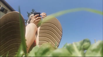 My beautiful bare feet caressing the grass