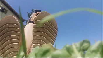 My beautiful bare feet caressing the grass