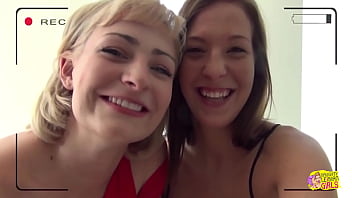 Bored lesbian hotties spice up their time with making a video