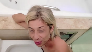 Piss slut used and fucked in the toilet