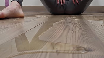 Pissing myself pixie pink covered in my own piss licking and orgasm piss in mouth licking piss from floor