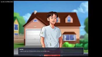 Summertime saga #12 developed by kompas productions super busty stepmom wants to get fuck hard then horny dude fucks her with his huge cock