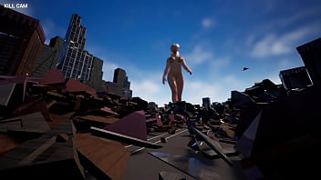 Hopeless city crumbles under giantess