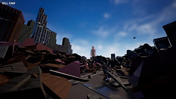 Hopeless city crumbles under giantess