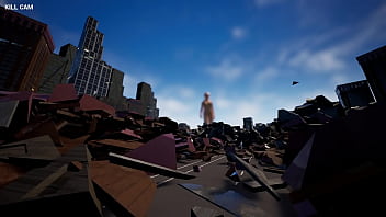 Hopeless city crumbles under giantess