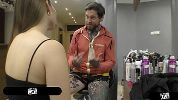 Horny beautician amalia takes dean’s hardcore hammering in salon fuck