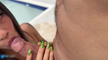 I suck my stepbrother's cock in the jacuzzi i get so hot