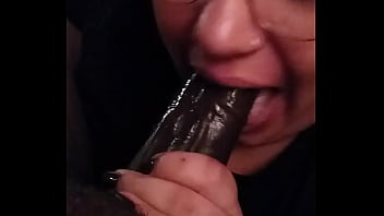 Nerdy fiancee deepthroats