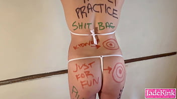 Crazy husband kinky body writing fetish
