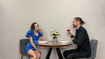 Our date ends with her tight pussy fucked hard on the couch in wild sex