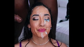 Multiple dicks destroying her ass hole