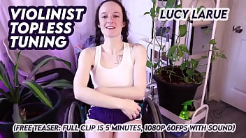 Violinist topless tuning