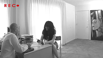 Black babe nyomi banxxx gets her pussy pounded by a white cock