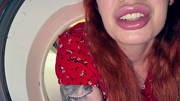 Stepmom stuck in washer during gaming session begs for my hard cock deep inside