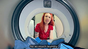 Stepmom stuck in washer during gaming session begs for my hard cock deep inside