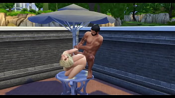 Blonde billie eilish gets bbc from drake on patio table