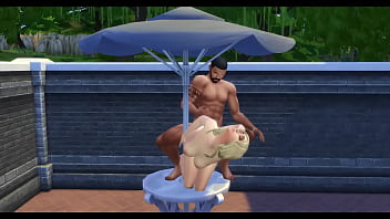 Blonde billie eilish gets bbc from drake on patio table