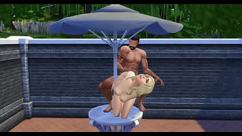 Blonde billie eilish gets bbc from drake on patio table