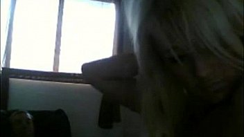 Sexy amateur blonde sucks dick on live webcam