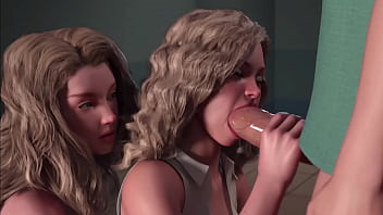 Blonde make blowjob and eat cum