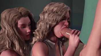 Blonde make blowjob and eat cum