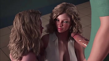 Blonde make blowjob and eat cum