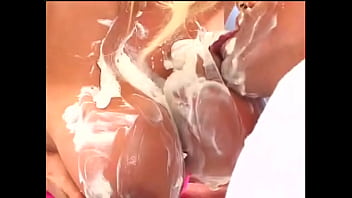 Mature blonde with big tits banged in the kitchen