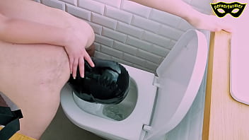 Slave gets fucked and fisted with head in toilet
