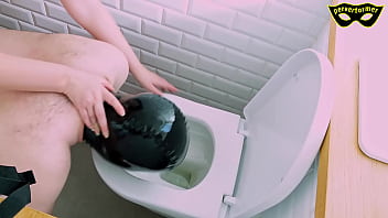 Slave gets fucked and fisted with head in toilet