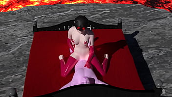 Girl in devil costume grinds furry boyfriend