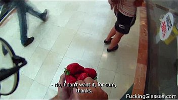 Sweet strawberry promesita fuck in a wc