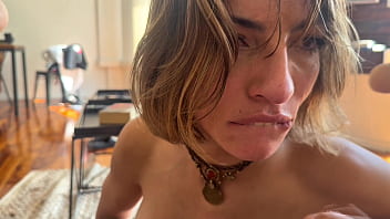 Horny argentinean eats my ass and squirts my cum up her nose