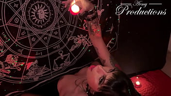 Gothic girl and her ritual to have sex with her boyfriend