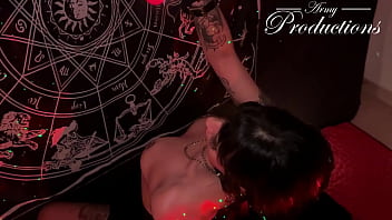 Gothic girl and her ritual to have sex with her boyfriend