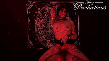 Gothic girl and her ritual to have sex with her boyfriend