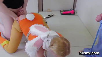 Foolish whore gets her fuckholes spread and intensely poked