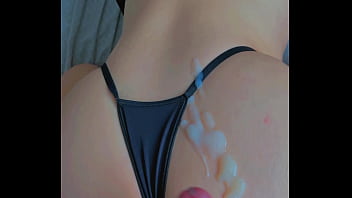 Delicious latina brunette moans with pleasure and ends with an explosive cumshot on her big ass