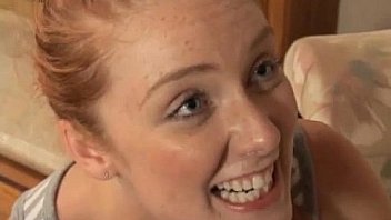 Innocent teen in socks swallow cum more on