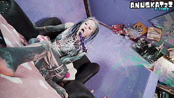 Tattooed model live show with anal play