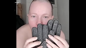 Leather vampire gloves wank