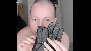 Leather vampire gloves wank