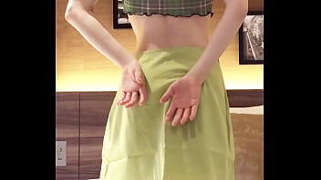 Japanese beautiful girl wearing a navel baring outfit